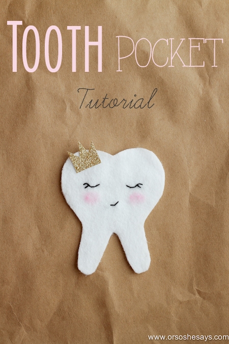 Tooth Fairy Ideas - A Tooth Pocket Tutorial for saving those lost teeth under the pillow!