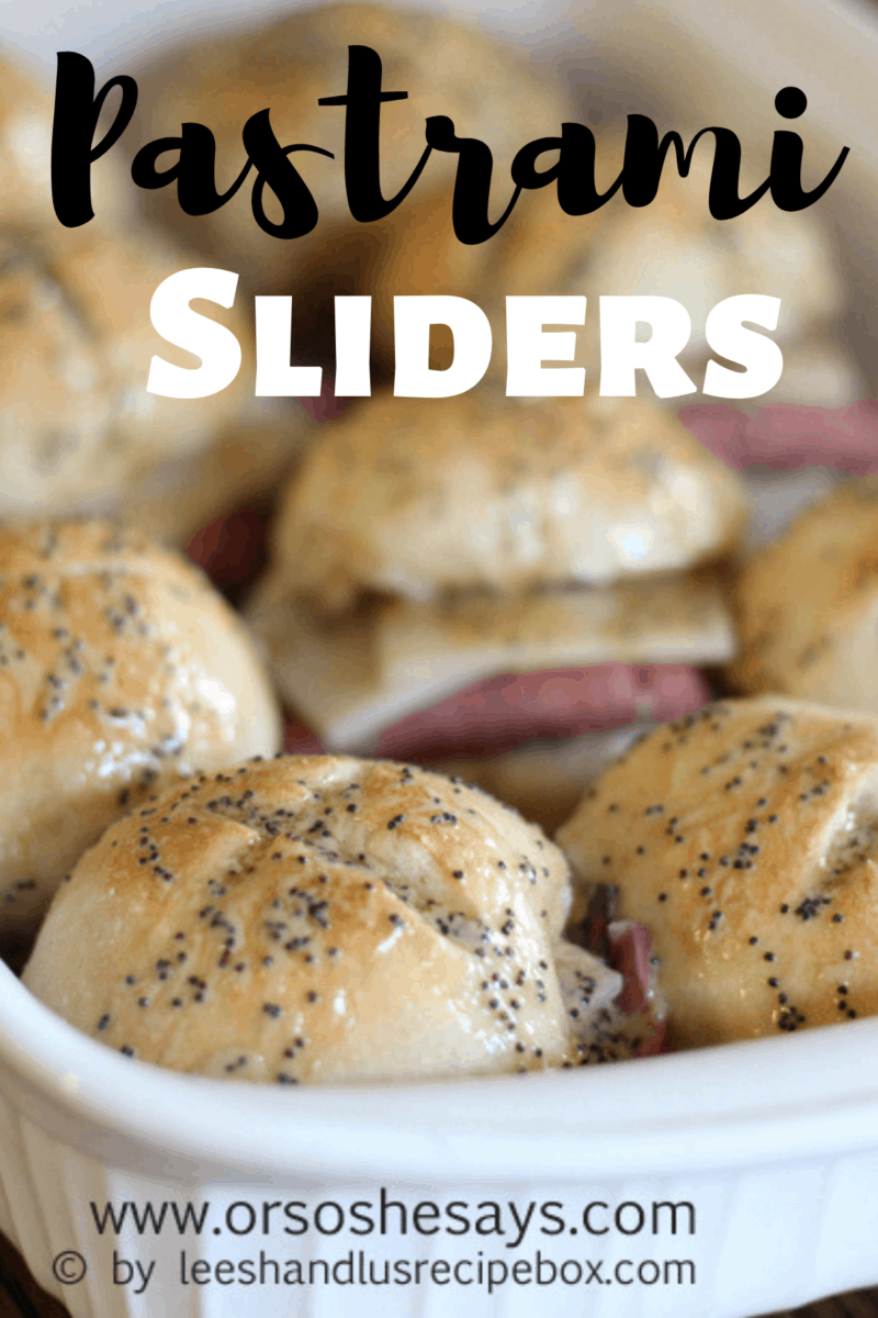 Baked Pastrami Sliders are a fun variation on your typical slider recipe! #sliders #sandwiches #recipes #pastrami