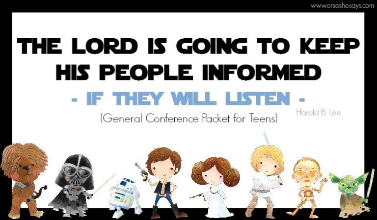 Check out this fun General Conferene packet for teens! It's a great way to encourage them to pay attention to the messages.
