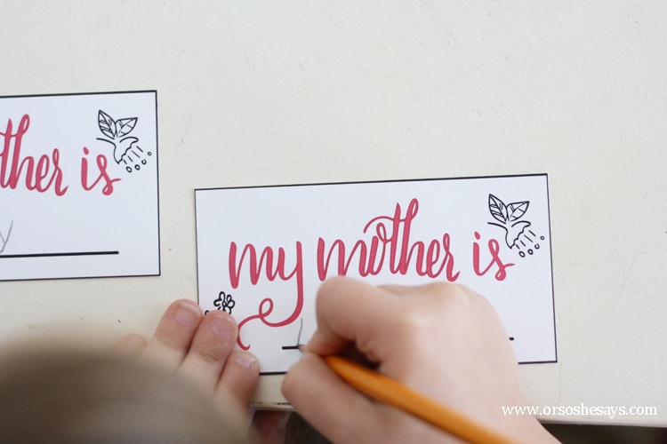 Free printable "my mother is..." cards to put together a fun gift for mom on Mother's Day.