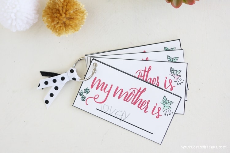 Free printable "my mother is..." cards to put together a fun gift for mom on Mother's Day.