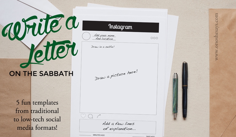 Sabbath Activities - Write a letter on the Sabbath with one (or all!) of these fun templates!