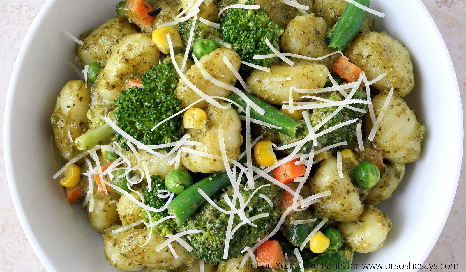 Creamy Pesto Gnocchi recipe - filled with fresh vegetables and loads of flavor!