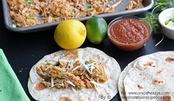 Get the fresh, citrus flavors of summer on your family's plates with Leesh & Lu's Honey Lemon Lime Carnitas! Find the recipe on www.orsoshesays.com today.