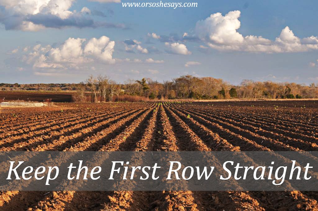 Following Christ - Keep the First Row Straight... and the rest should follow. Read Dan's insight on doing one's best today on the blog.