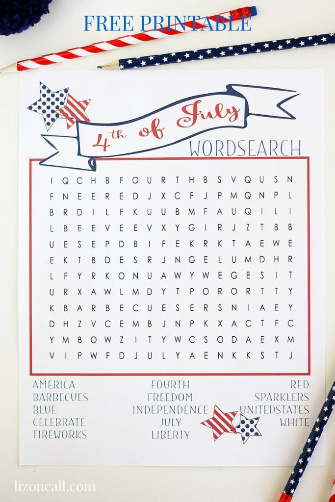 4th of july word search fun before the fireworks she liz