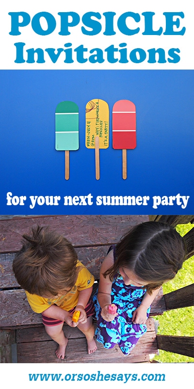 Popsicle invitations inspired by the one-and-only iconic summer treat! See how easy it is to create your own invites and enjoy Popsicles at your next summer party. www.orsoshesays.com