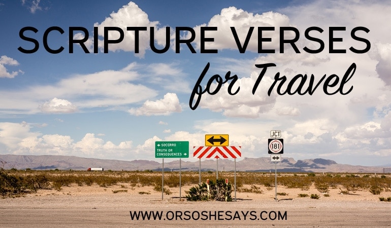 Scripture Verses for Travel at Or So She Says - See how Rachel created a simple way to incorporate scripture study while away from home. 