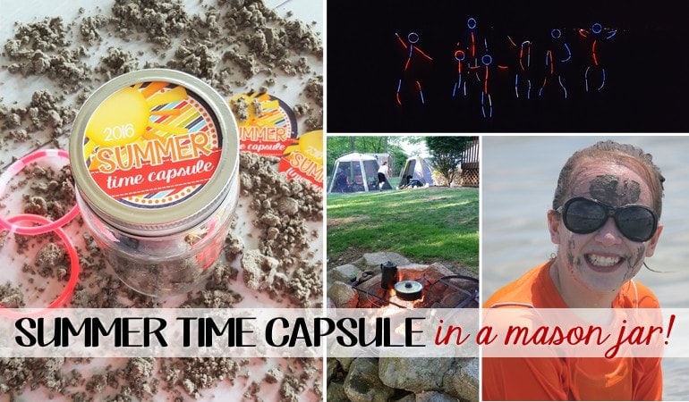 FREEBIE Make a Summer Time Capsule in a Jar and preserve all the summer memories you and kids have made during school break! Get the free printable and instructions on www.orsoshesays.com.