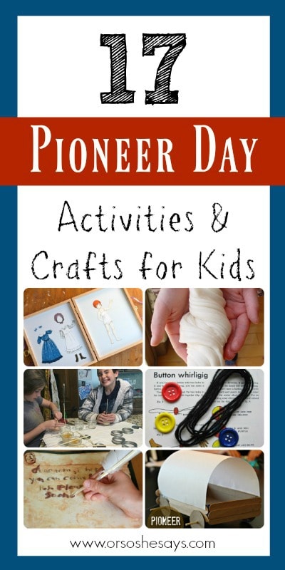 If you're looking for Pioneer Day Activities, then look no more! Mariah has created a roundup of things to do, including crafts and snacks. See all the ideas on www.orsoshesays.com today!