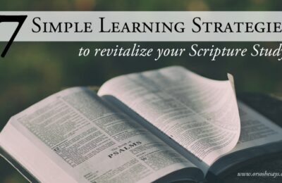 7 Simple Learning Strategies for Scripture Study - Today Rachel is sharing some ideas for helping young families make the most of their scripture study. After all, what's the point of reading together if no one ever learns anything? See the strategies on www.orsoshesays.com.