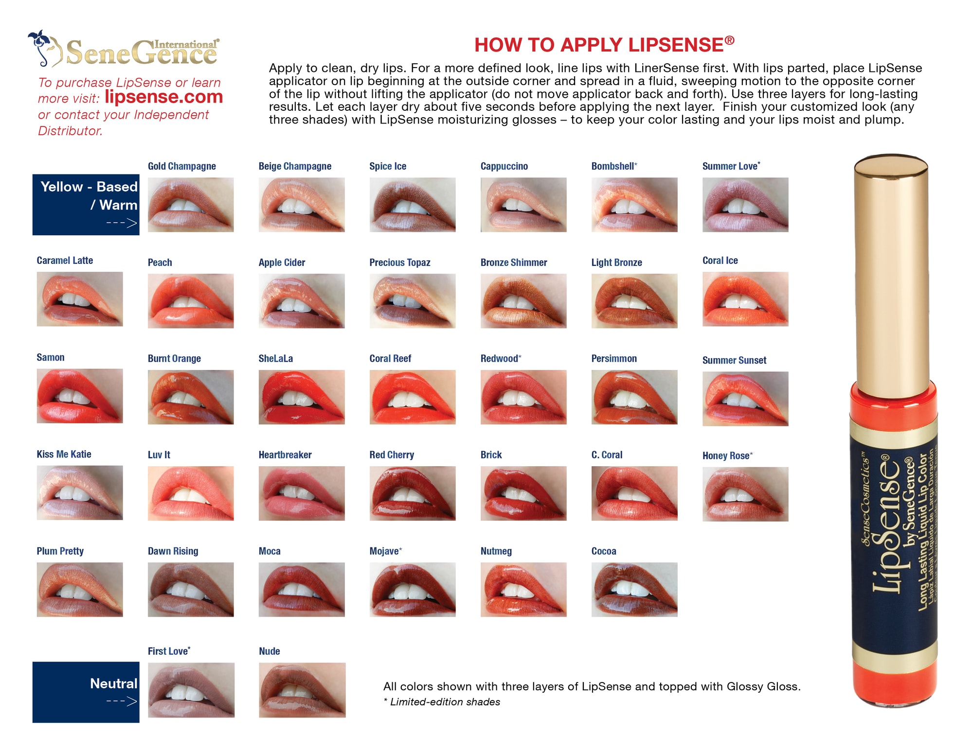 Mary Lip Gloss Color Chart