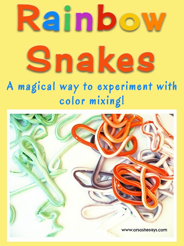 Rainbow Snakes ~ A Magical Way to Experiment with Color Mixing!! 
