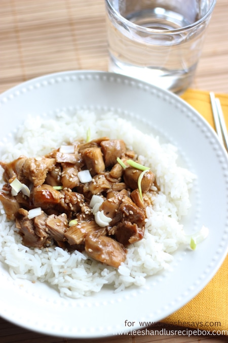 Teriyaki Chicken is a perfect no-fuss meal for back to school! See Leesh & Lu's one-pot take on a classic recipe at www.orsoshesays.com.