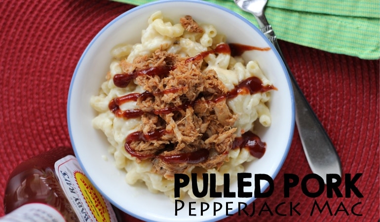 Try this Pulled Pork Pepperjack Mac and you'll never go back! It's a great combination of flavors and also a wonderful way to use leftovers. Get the recipe at www.orsoshesays.com.