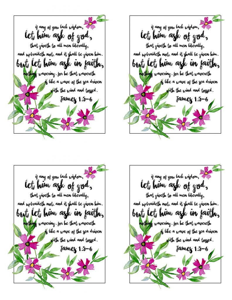 Wisdom Scriptures - Rachel created a beautiful scripture printable so you can see a constant reminder from James that we all need to seek wisdom. Check it out on www.orsoshesays.com today!