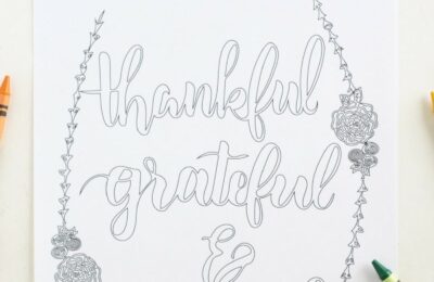 Let the kids color this beautiful free printable thankful coloring page to display during the holiday. It's a great reminder of the reason for the season.