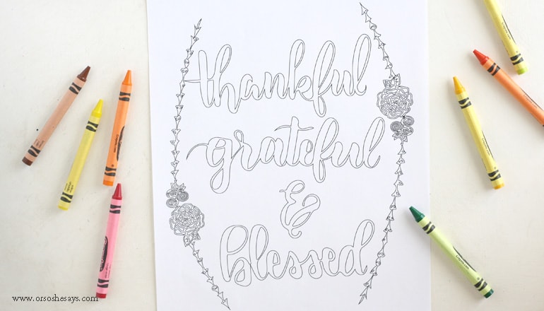 Let the kids color this beautiful free printable thankful coloring page to display during the holiday. It's a great reminder of the reason for the season.