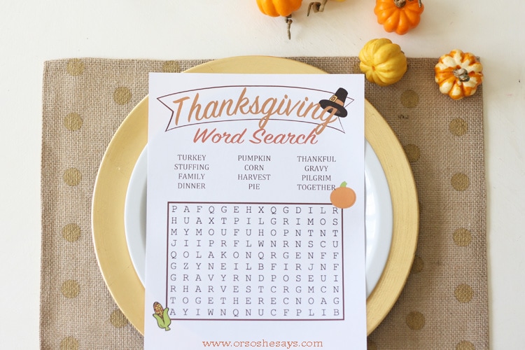 This would be fun to set out on the Thanksgiving table for the family! Thanksgiving is coming right up and with Halloween behind us, now is the perfect time to decide on some new Thanksgiving traditions to start this year! Get some ideas on the blog: www.orsoshesays.com #thanksgiving #traditions #family #familytraditions #holidays #turkeyday #familyfun
