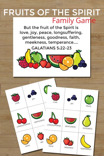Here's a fun family game, perfect for delving just a little deeper into the scriptures discussing the fruits of the spirit. Get the printables on www.orsoshesays.com.