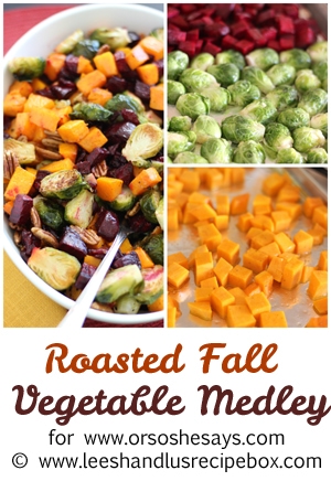 Thanksgiving is just around the corner and we have the perfect side dish for you to add to the table. Not only are these roasted veggies crazy delicious, the colors are gorgeous and you will wow all your friends and family with how beautiful this simple side dish is. Get the recipe on www.orsoshesays.com.