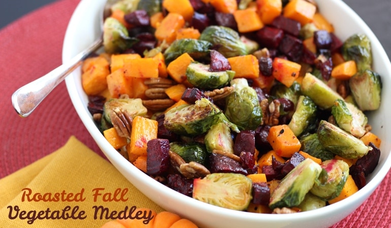 Thanksgiving is just around the corner and we have the perfect side dish for you to add to the table. Not only are these roasted veggies crazy delicious, the colors are gorgeous and you will wow all your friends and family with how beautiful this simple side dish is. Get the recipe on www.orsoshesays.com.