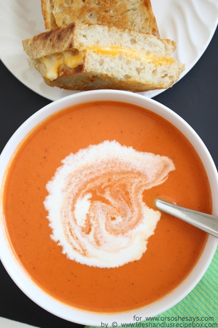 Think of this recipe as tomato soup's older, more sophisticated brother. The roasted red peppers in this tomato soup really give it an amazing flavor! Get the recipe at www.orsoshesays.com today.