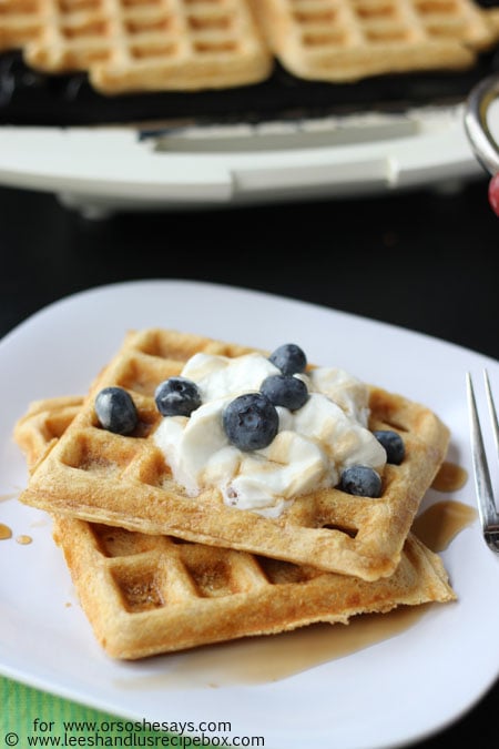 With only seven ingredients, these deluxe waffles take the hassle out of homemade. Get the recipe on www.orsoshesays.com