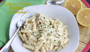 Lemon cream pasta brings a fresh taste to an already easy to whip up dish! If you have leftover chicken, mix it in and enjoy a filling meal. Get the recipe details on www.orsoshesays.com today!