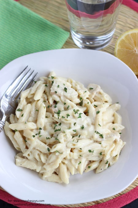 Lemon cream pasta brings a fresh taste to an already easy to whip up dish! If you have leftover chicken, mix it in and enjoy a filling meal. Get the recipe details on www.orsoshesays.com today!