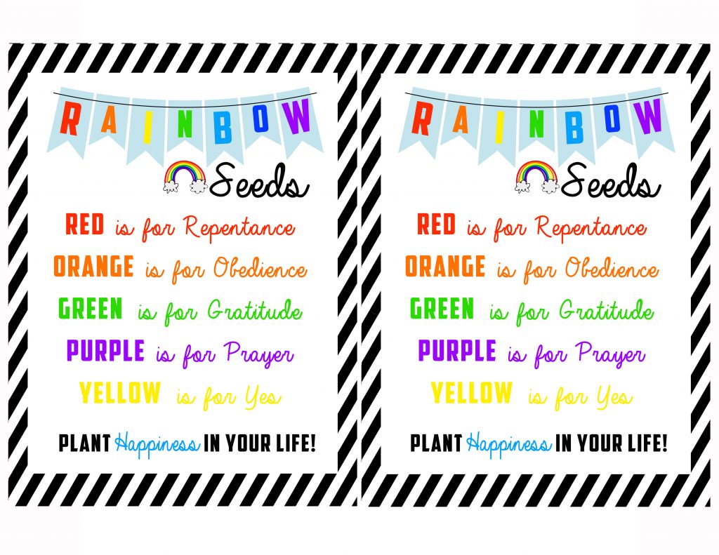 Plant Happiness with Rainbow Seeds - Family Night Lesson and Treat