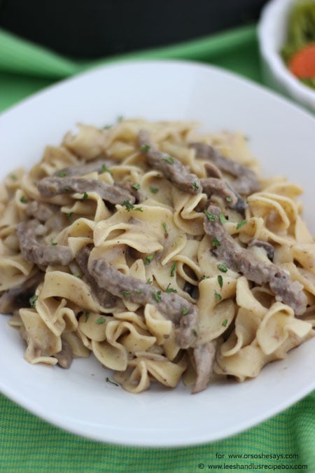 Did you grow up with a certain boxed version of this comfort food? Well, check out Leesh & Lu's lighter take on beef stroganoff that's ready in 20 minutes! Get the recipe on www.orsoshesays.com today.