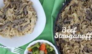 Did you grow up with a certain boxed version of this comfort food? Well, check out Leesh & Lu's lighter take on beef stroganoff that's ready in 20 minutes! Get the recipe on www.orsoshesays.com today.
