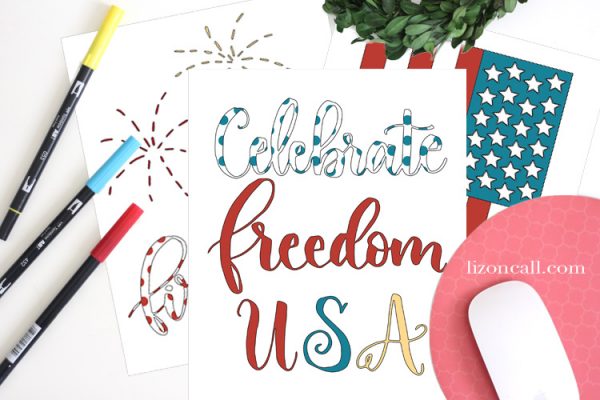 free printable patriotic coloring book at lizoncall.com