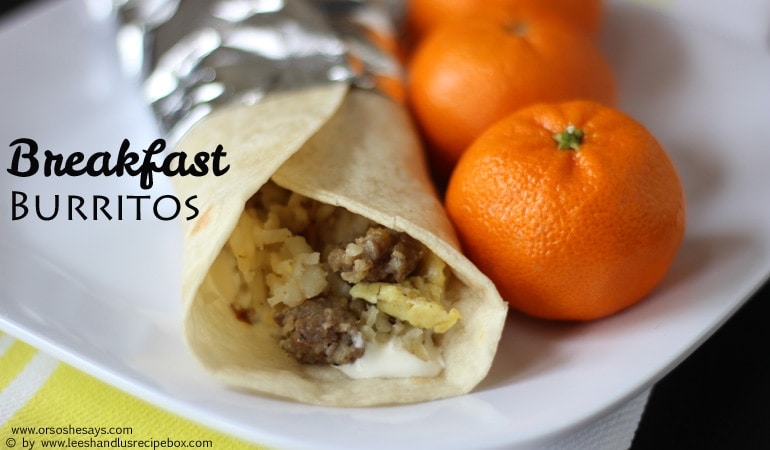 These breakfast burritos are the perfect make-ahead meal; prep them ahead of time for busy mornings, for camping, or just to save you the hassle on a lazy weekend. Get the details today on the blog: www.orsoshesays.com.
