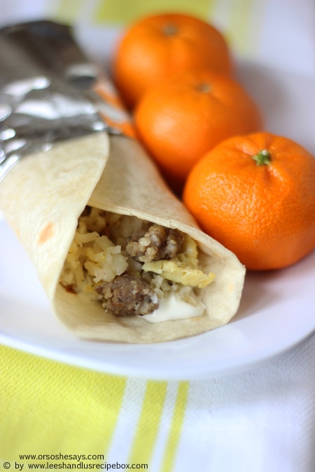 These breakfast burritos are the perfect make-ahead meal; prep them ahead of time for busy mornings, for camping, or just to save you the hassle on a lazy weekend. Get the details today on the blog: www.orsoshesays.com.