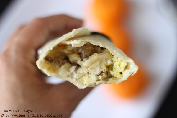 These breakfast burritos are the perfect make-ahead meal; prep them ahead of time for busy mornings, for camping, or just to save you the hassle on a lazy weekend. Get the details today on the blog: www.orsoshesays.com.