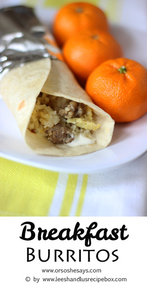 These breakfast burritos are the perfect make-ahead meal; prep them ahead of time for busy mornings, for camping, or just to save you the hassle on a lazy weekend. Get the details today on the blog: www.orsoshesays.com.