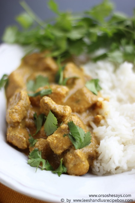 This Creamy Coconut Chicken Curry is so fast and simple to make, but feels fancy enough to serve to company. Check it out today on www.orsoshesays.com.