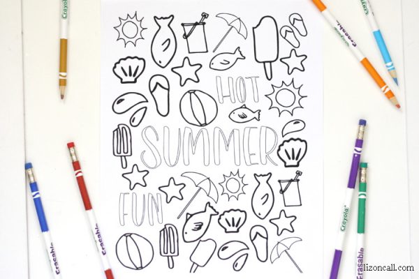 summer coloring pages middle school