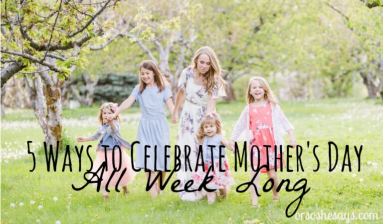 ﻿Elise has some ideas to help you celebrate Mother's Day all week long; because breakfast in bed sometimes just isn't enough! Read the post at www.orsoshesays.com.