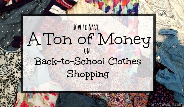 Gets tips in today's post to learn how to save money shopping for back-to-school. Elise has FOUR girls she shops for and is dishing her secrets today! www.orsoshesays.com