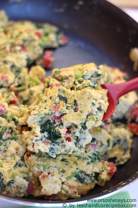 This omelette is a great clean-out the fridge recipe that comes together in a snap. Use up those summer veggies in this dish!