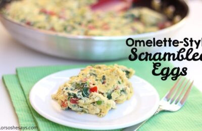 This omelette is a great clean-out the fridge recipe that comes together in a snap. Use up those summer veggies in this dish! www.orsoshesays.com