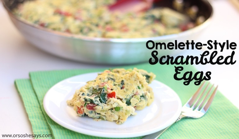 This omelette is a great clean-out the fridge recipe that comes together in a snap. Use up those summer veggies in this dish! www.orsoshesays.com