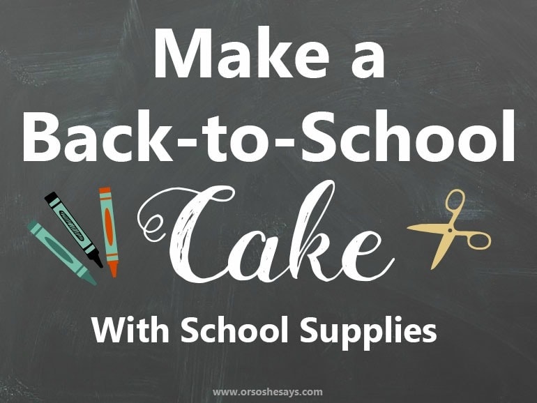 Shop Kmart to get the back-to-school essentials you need to make your kids' teachers a school supplies cake! See the how-to in today's post on www.orsoshesays.com.