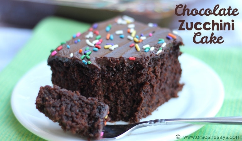 Looking for a way to use up the endless zucchini or summer squash from your garden? Make this decadent chocolate zucchini cake and share it with your neighbors, take it to a potluck, or have it ready for an after-school snack. www.orsoshesays.com
