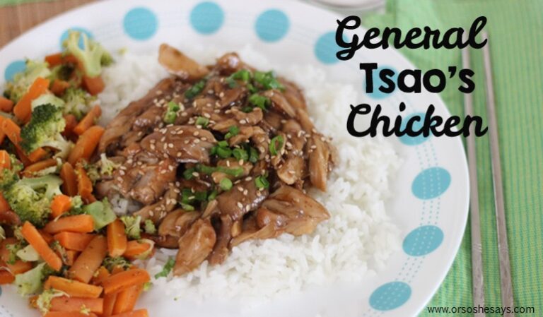 This General Tsao's Chicken has become a fast new favorite. And you can probably throw it together faster than you can pick up take-out! Get the pressure cooker recipe on the blog: www.orsoshesays.com