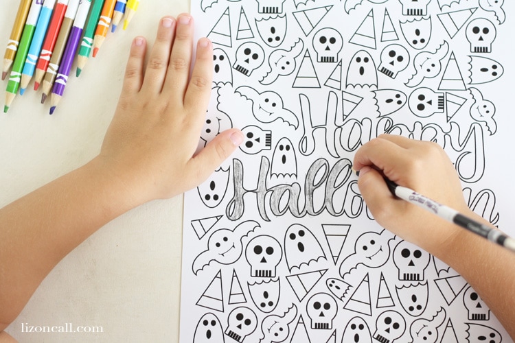 Happy Halloween coloring page at lizoncall.com