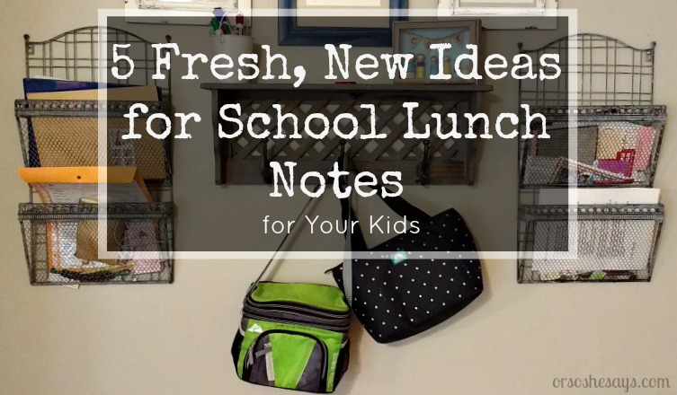 Today on the blog, Elise is sharing ideas for connecting with your kids daily through school lunch notes! Get fresh ideas for letting the kids know you're rooting for them! www.orsoshesays.com